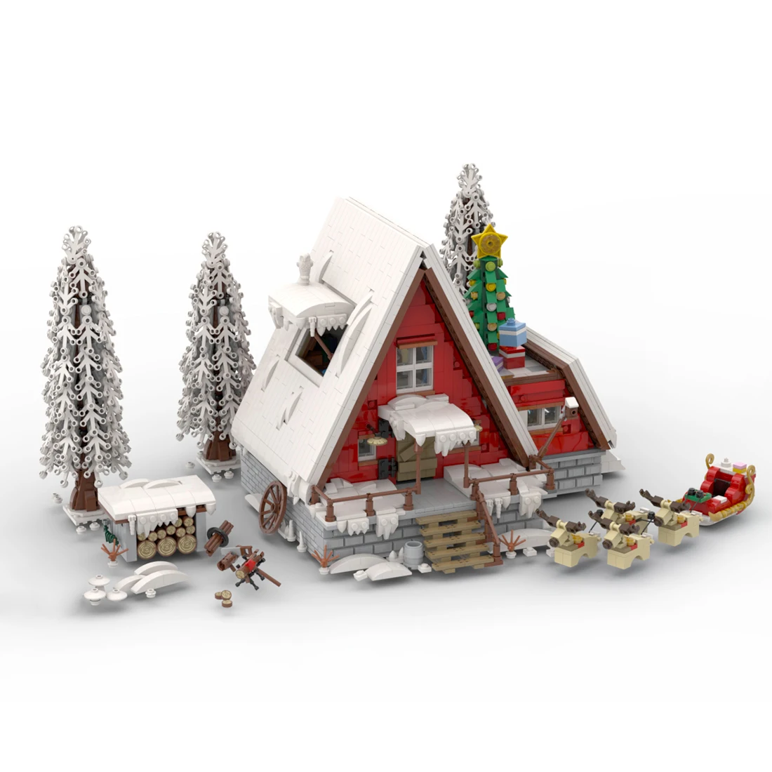 

Authorized 3500Pcs+ Winter Christmas Gift Mountain Cabin Santa Claus Model Small Particles Bricks Kit Building Blocks Set Gift