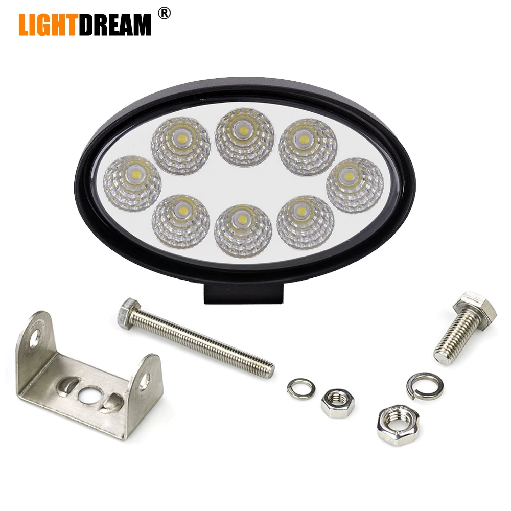LightDream овальный светодиодный светильник 5," дюймовый овальный 24 Вт светодиодный рабочий светильник 2000 люмен IP67 для внедорожников, UTV, ATV, трактор рабочие огни x2pcs
