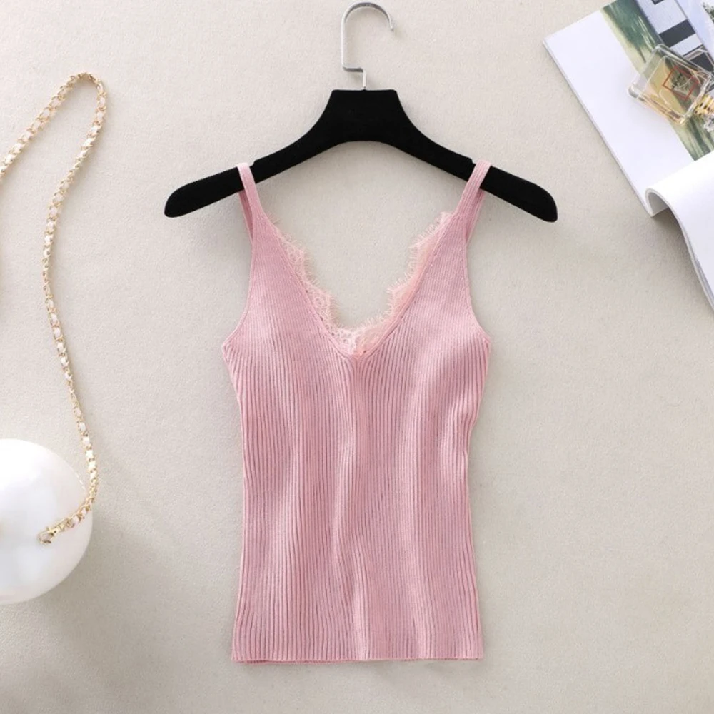 майка женская топик майки женские Кружевной топ Женский Топ без рукавов хлопок