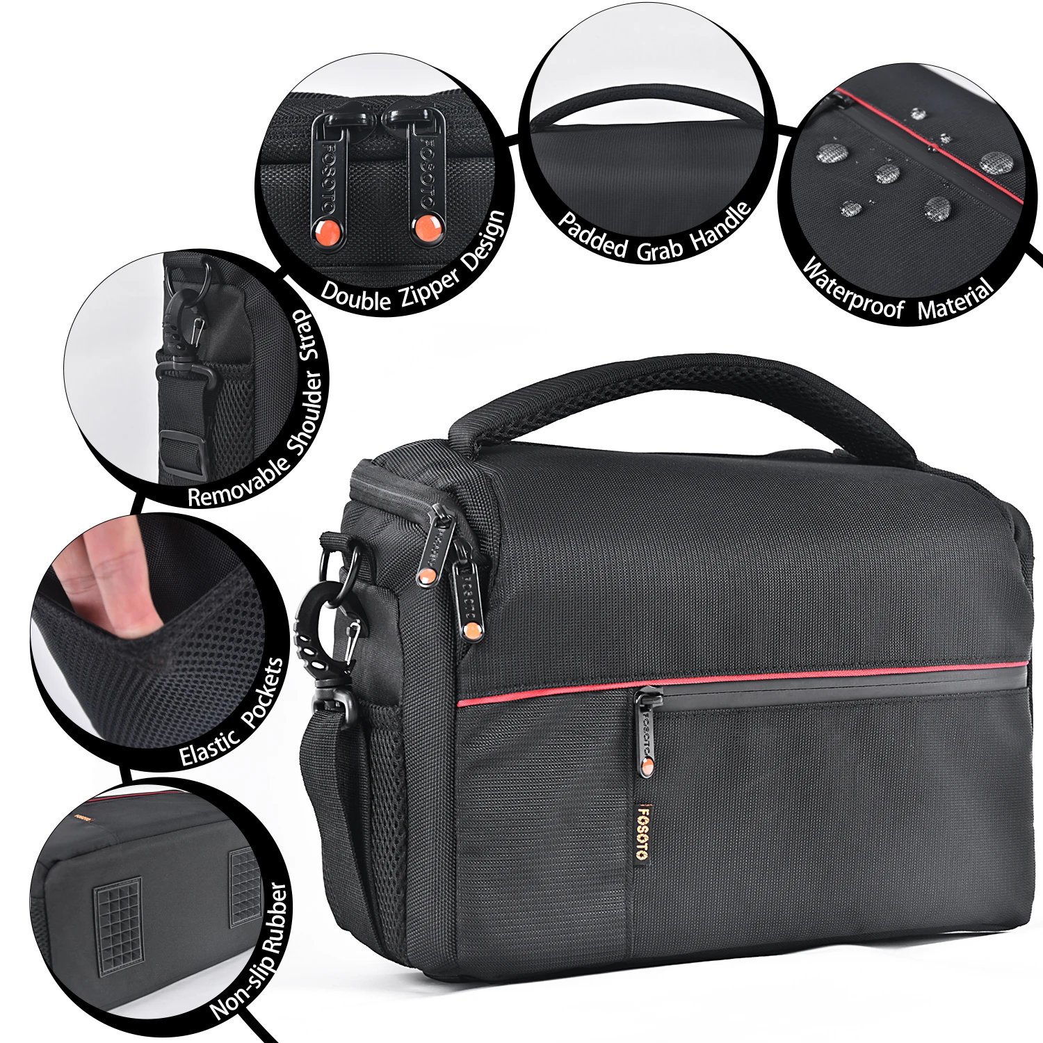 Bolsa de Ombro Bolsa da Câmera à Prova Bolsa da Câmera para Canon Fosoto Digital Dslr Case Dnylon Água Náilon Profissional 300d Nikon Sony Câmera - Image 4