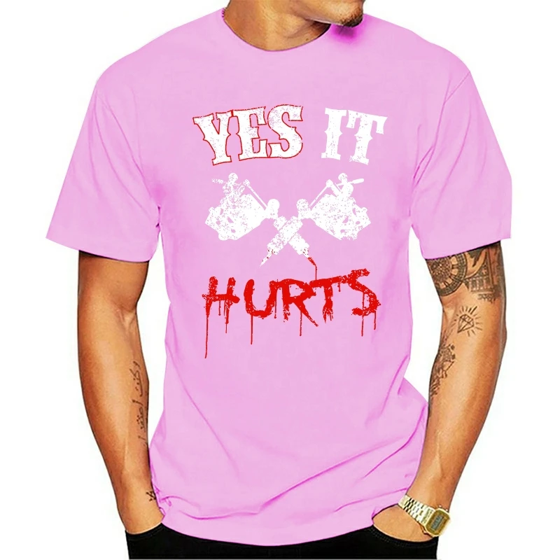 YES IT HURTS TATTOO MACHINES T-SHIRT - Tattooing Artist T-Shirt | Мужская одежда