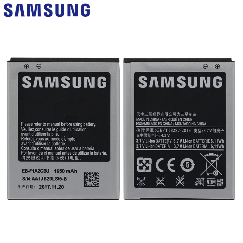 Оригинальная Аккумуляторная батарея SAMSUNG 1650 мАч для Samsung Galaxy S2 i9100 i9108 i9103 I777 i9105 i9188