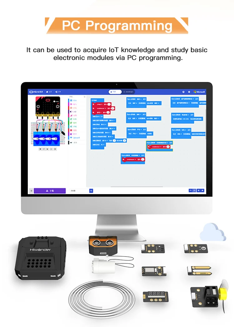 Qdee IoT комплект для дистанционного управления графическое Программирование стандартная версия с Microbit Главная плата
