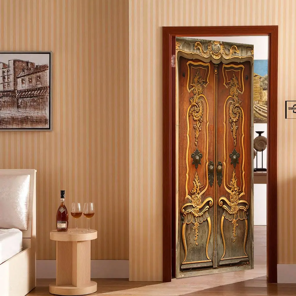 Горячая дверь стикер s DIY 3D Фреска для гостиной спальни домашний декор плакат самоклеющийся pvcводонепроницаемый креативный наклейка на дверь