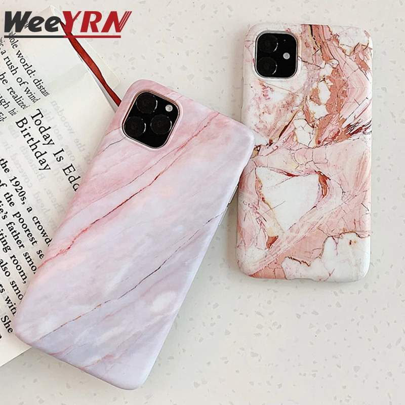 Case For iPhone XR XS Max X Classic Marble Matte IMD Soft Protector Cover Tempered Glass Case For iPhone 11 Pro MAX 2019 Bag