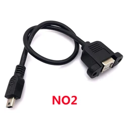 Enhanced USB Panel Mount Extension Cable - Micro USB Male to USB B Female Socket - 0.3m (NO2 Mini to usb B)