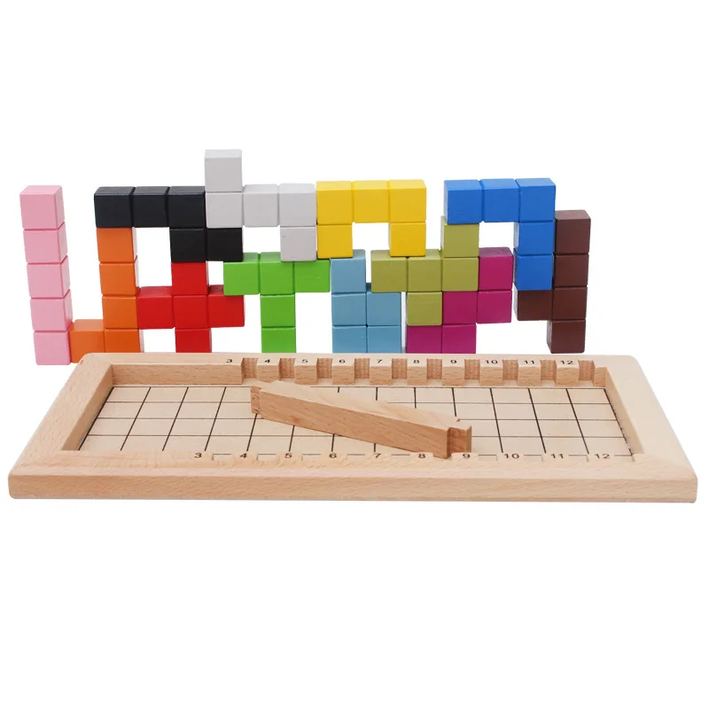 Цветная деревянная игра Tangram Tetris головоломка для мозга детские игрушки