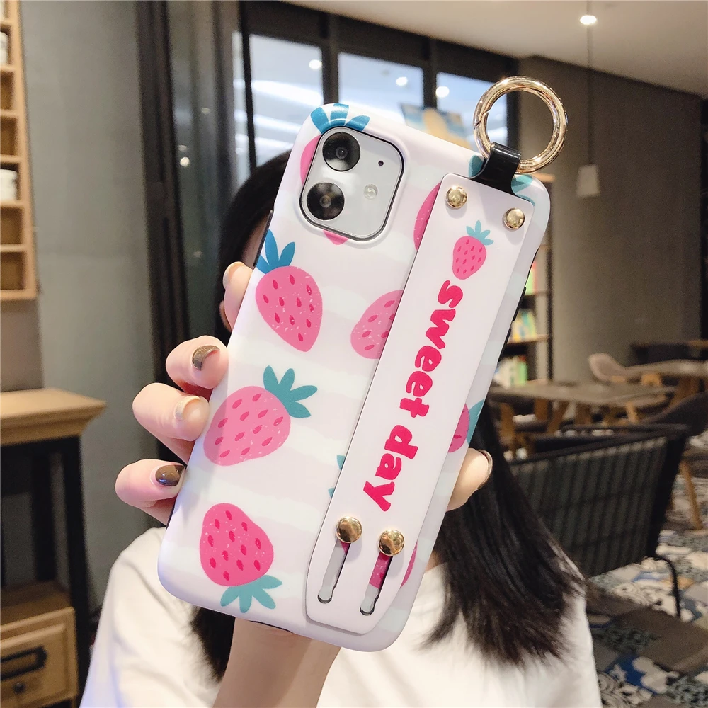Забавный силиконовый чехол на запястье с авокадо для Coque iPhone 11 фрукты ТПУ накладка держатель для телефона для iPhone 7 6 6s 8 Plus XR Xs Max Capa