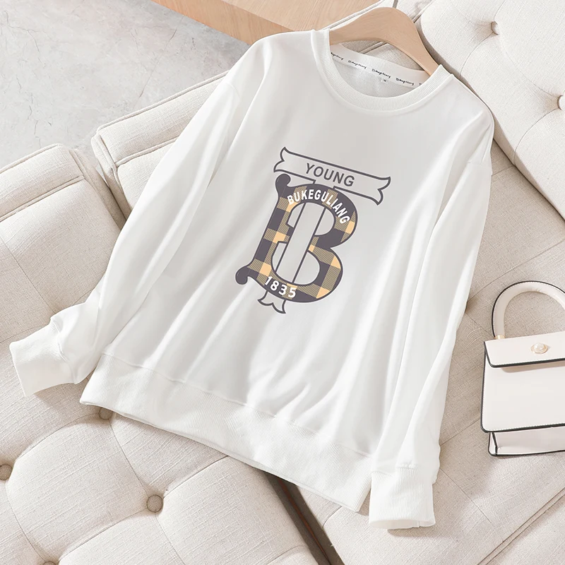 

DONAMOL big size 2019 New Arrival Women Autumn Sweatshirts Fashion Round Neck Printed Loose Female Pullover Student Tracksuits