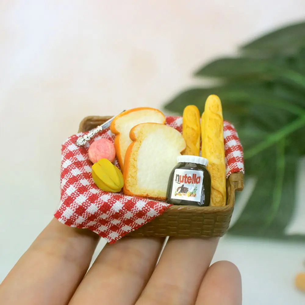 Mini Food For Doll 1 :6 /1: 12 Dollhouse Miniature Bread Basket Simulation Food Model Toys DollHouse Decor Scale Miniatures 3
