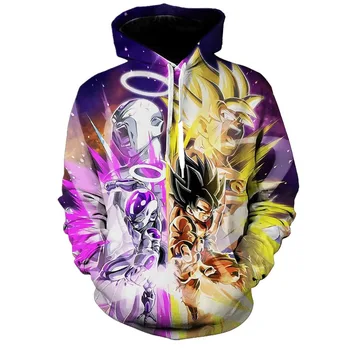 

Dragon Ball Z Hoodies 3D Print Pullover Sportswear Sweatshirt Dragonball Super Saiyan Son Goku Vegeta Tops Men Women Streetwear