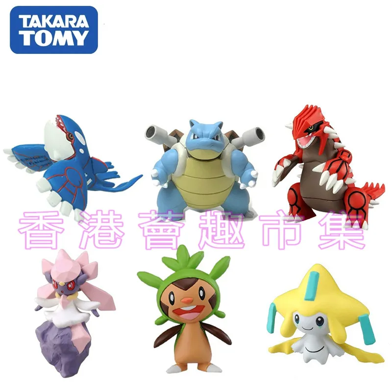 TAKARA TOMY POKEMON 3 4 см Chespin Blastoise Kyogre Groudon аниме actie & toy фигурки модель игрушки для