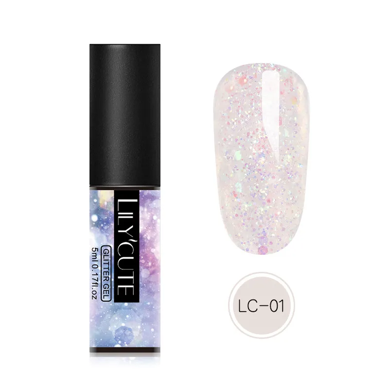 glitter 01 LILYCUTE блестки Гель-лак для ногтей замочить от ногтей УФ светодиодный Блеск Гель-лак для маникюра инструмент для дизайна - Цвет: glitter 01