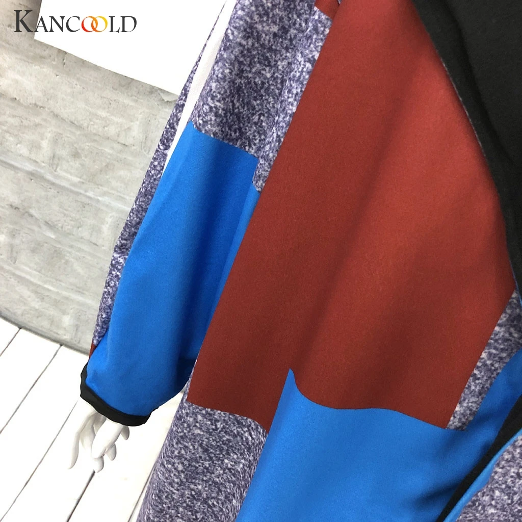 KANCOOLD, новинка, Осень-зима, длинный Тренч, куртка для женщин, повседневное клетчатое пальто, толстые теплые куртки с карманами, пальто и куртка, верхняя одежда