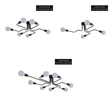 

Vintage Ceiling Lights Multiple Rod Wrought Iron Ceiling Lamp E27 Bulb Living Room Lamparas For Home Lighting Fixtures No Bulbs