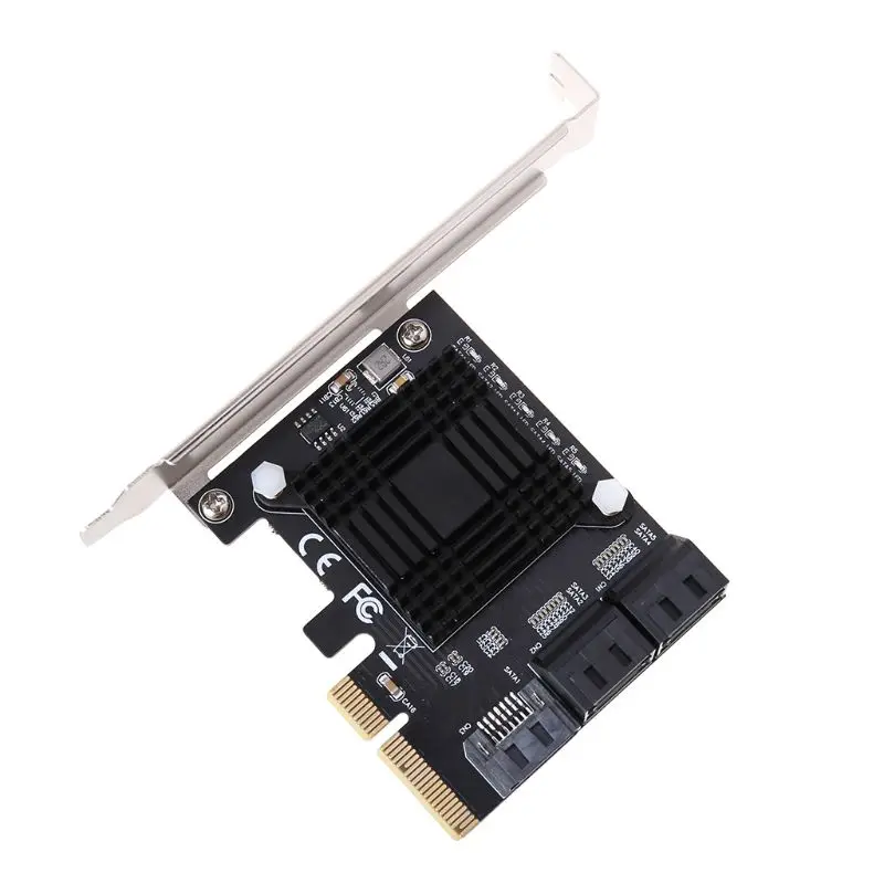 5 портов SATA Pci-E X4 Плата расширения контроллера для ПК с низкопрофильным кронштейном