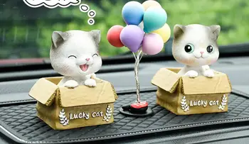 

Creative new cute cute cartoon cat meow Xiaole shakes his head and swings the accessories in the car interior decoration Lucky