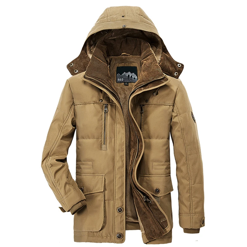 

2019 Brand Men's Winter Military Thicken Warm Hooded Cotton Parkas Jackets Man Casual Fleece Coats Clothes Plus Size 5XL 6XL