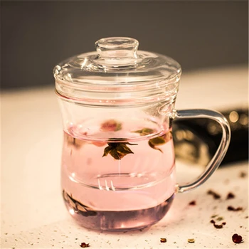

Drinking Water Glass Mug Tea Cup With Infuser Personalized Jug Glass Beer Mugs Water Fincan Home Transparent Teacup Set LZI044