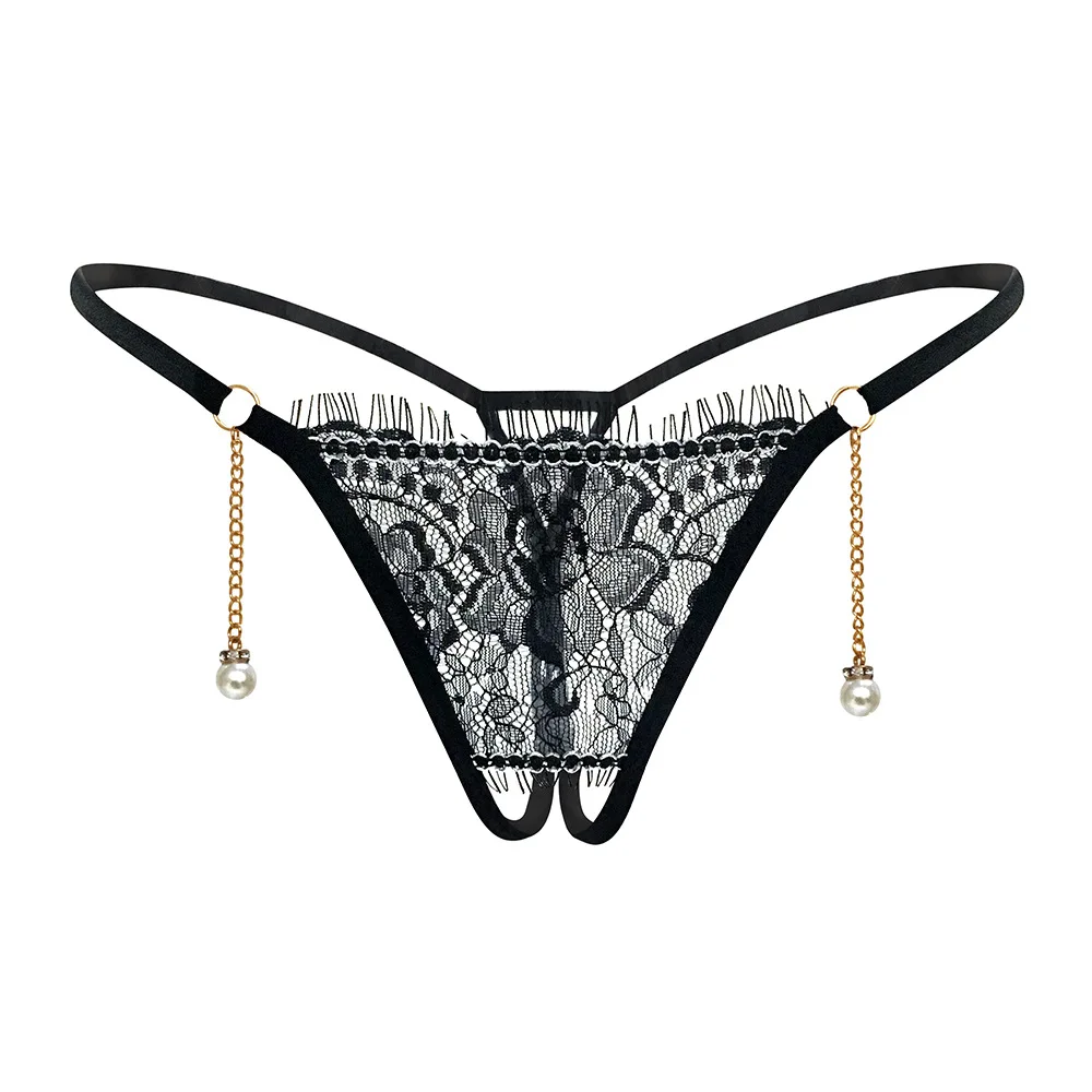 Women Sexy Lingerie Cute Panties Open Crotch Porn Floral Lace Underwear