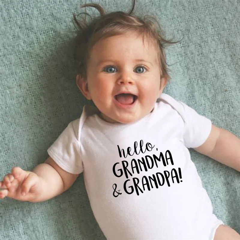 Hello Grandma & дедушка комбинезон из хлопка для новорожденных мальчиков и девочек