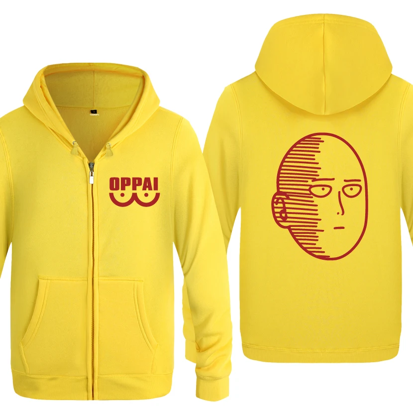HUAY HOT One Punch ONE Oppai Мультфильм Аниме толстовки для мужчин мужчин s молния с капюшоном флис толстовки кардиганы - Цвет: HUAY HOT