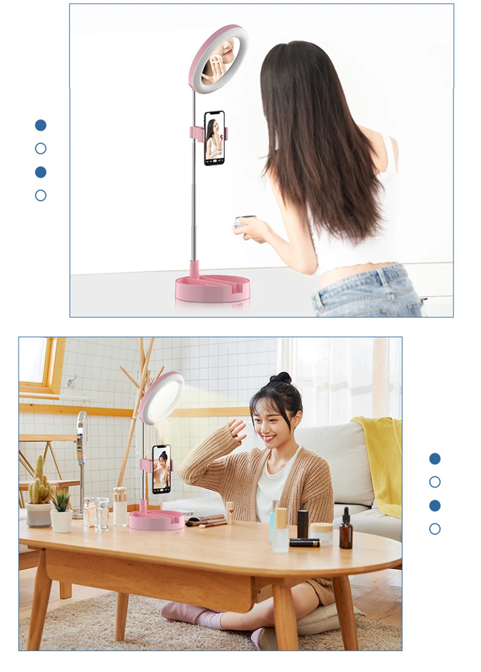 Led Ring Light Makeup Vanity Light Selfie Ring Lamps Dimmable Vanity Mirror Portable Light Phone Photography Live Video Beauty (14)