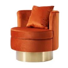 

Modern luxury design metal velvet leisure sofa chair with backrest round comfortable chair with best price for living room