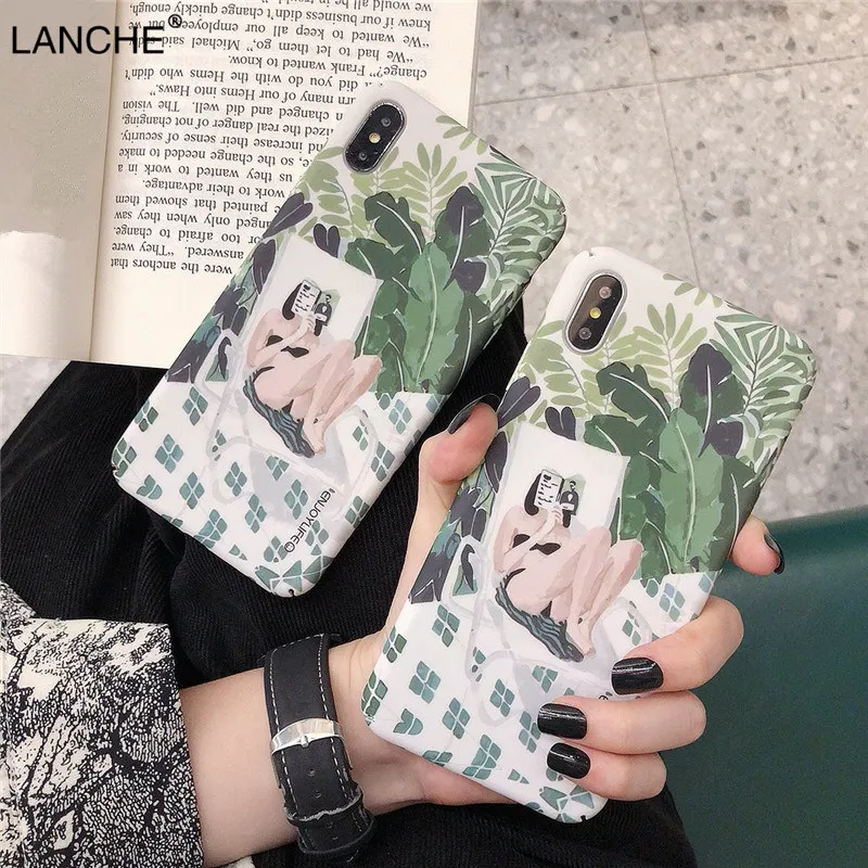 LANCHE для Red mi Note 7 K20 Pro Чехол Xiaomi 8 9 SE Lite 6 6X A3 3 Матовый Жесткий PC Leaf Girl чехлы телефонов