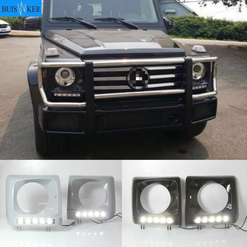 

1 Set Daytime running lights DRL LED For Mercedes Benz G500 G55 G63 W463 1990-2016 Fog Lamp Cover Frame