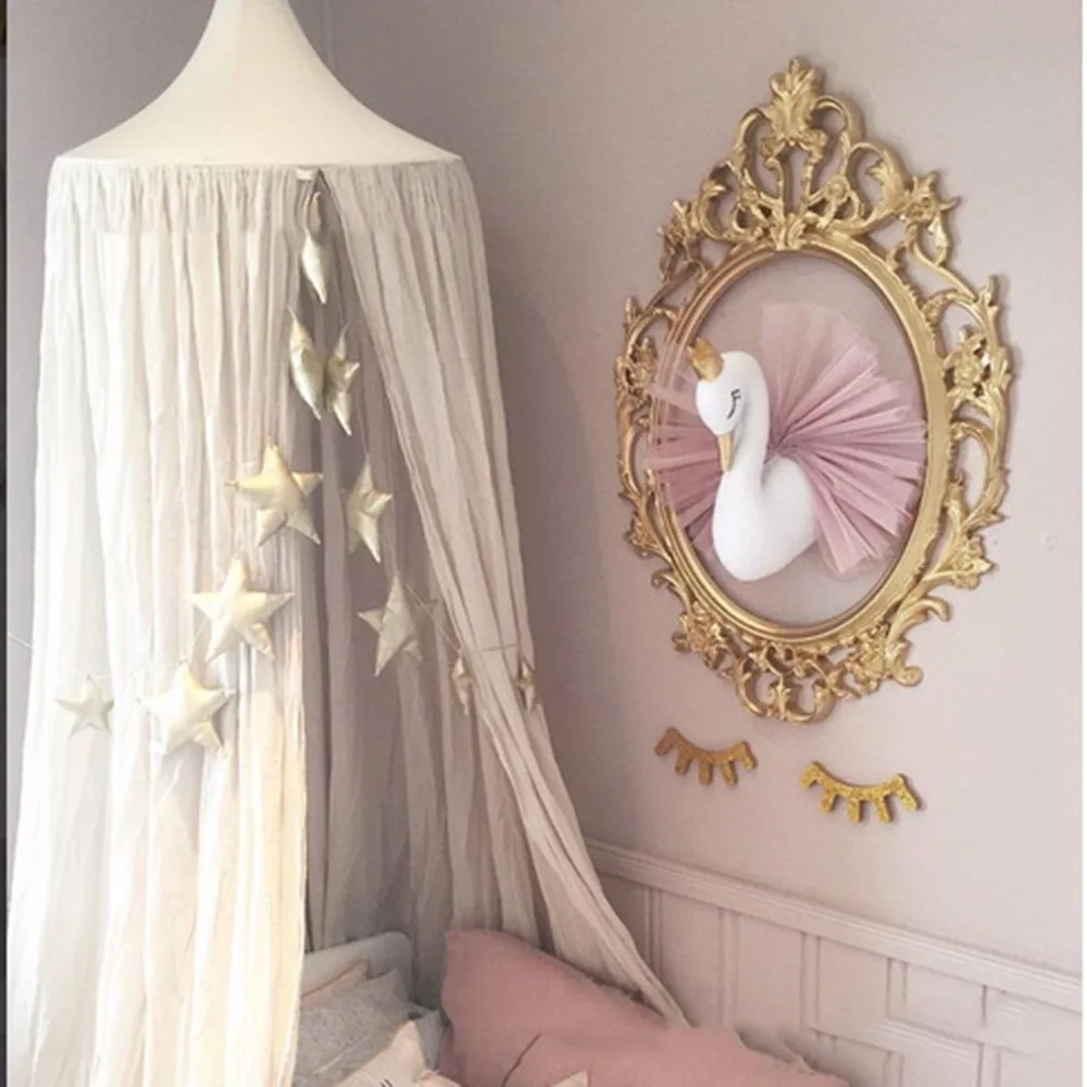 

Cute 3D Golden Crown Swan Wall Art Hanging Girl Swan Doll Stuffed Toy Animal Head Wall Decor For Kids Room Birthday Gift