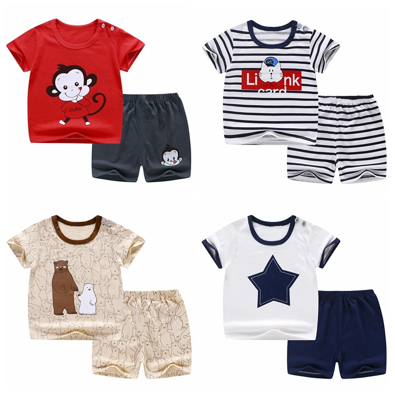 Kids Summer Clothing Set 100% Cotton Top + Pant 2 PCS 6-24 Month