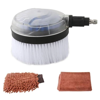 

Quality Car Wash Rotary Brush Kit, 1/4 Inch Quick Connect High Pressure Washer Dip Wash Brush for Surface Cleaning Car/Glass/Win