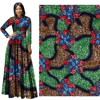 

3/6Yards 100%Cotton African Printed Veritable Wax Fabric 2020 New Arrival Ankara Nigerian Real Print Wax Fabric For Wedding