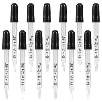 

12pcs Curved Head Glass Dropper Glass Pipette Lab Dropper Pipet with Scale Line Lab Accessories School Supplies for School