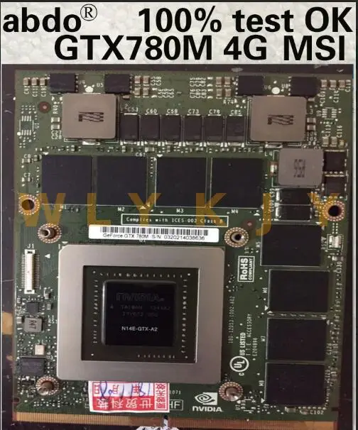 Видеокарта abdo GTX 780M GTX780M 4G для MSI 16F3.16F4 GT60 1762 GT70 Grap DDR5 графический дисплей