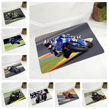 

Motorcycle Racing Floor Door Mat Non-Slip Decor Mobile Bike Doormat Soft Flannel Rug for Hallway kitchen Room Carpet 40x60cm