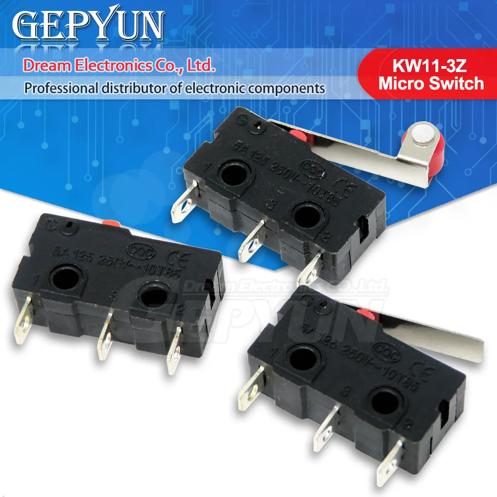 10 Pcs/lot 3pin Kw113z Micro Switch Limit Switch 5a 250vac Mini With