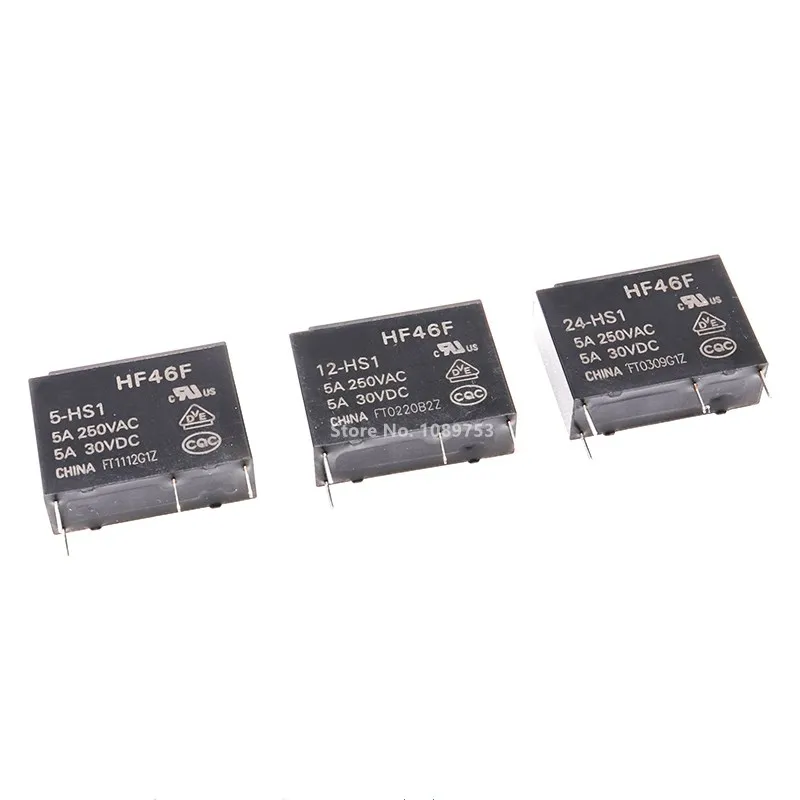 Реле питания HF46F 5 шт. А 4 контакта HF46F-5-HS1 HF46F-12-HS1 HF46F-24-HS1 нормально разомкнутое 12 24 В