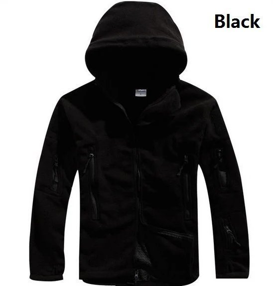 MAGCOMSEN/зимние куртки для мужчин, флисовая Военная тактическая куртка, Флисовая теплая куртка с капюшоном, Мужская одежда, ветровки, YCIDL-001 - Цвет: Black