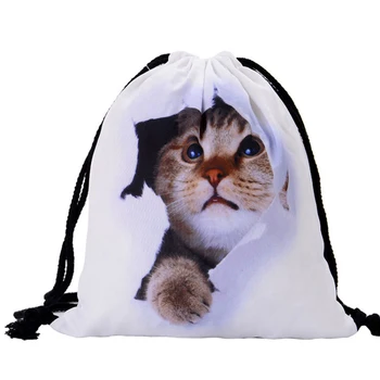 

Cute Waterproof Drawstring Backpack Outdoor Travel Storage Bag For Clothes Shoes Kids Toy Organizer Mesh Bag Home Storage Tools