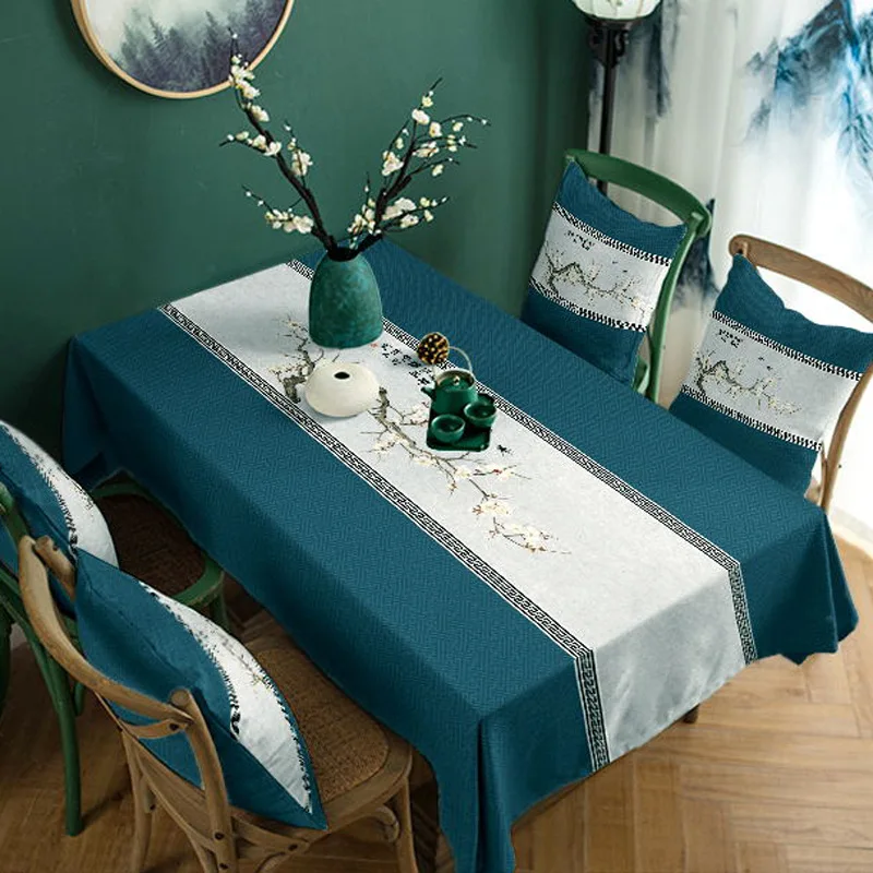 

Tea Mat Waterproof and Heat Insulation New Chinese Zen Table Runner Cotton and Linen Tea Table Cloth Tablecloth Tea Flag