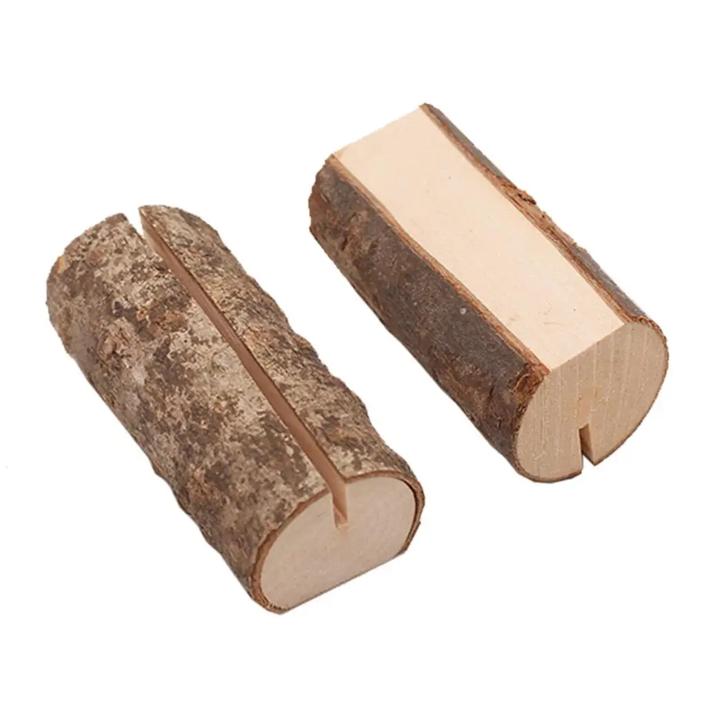 10pcs Wooden Name Place Card Holder Memo Note Card Clip Home Decor