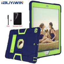 IBuyiWin Heavy Armour Shochproof силиконовый чехол для iPad 10,2 7th Gen A2198 A2200 10," планшет Funda Capa чехол для детей+ пленка+ ручка