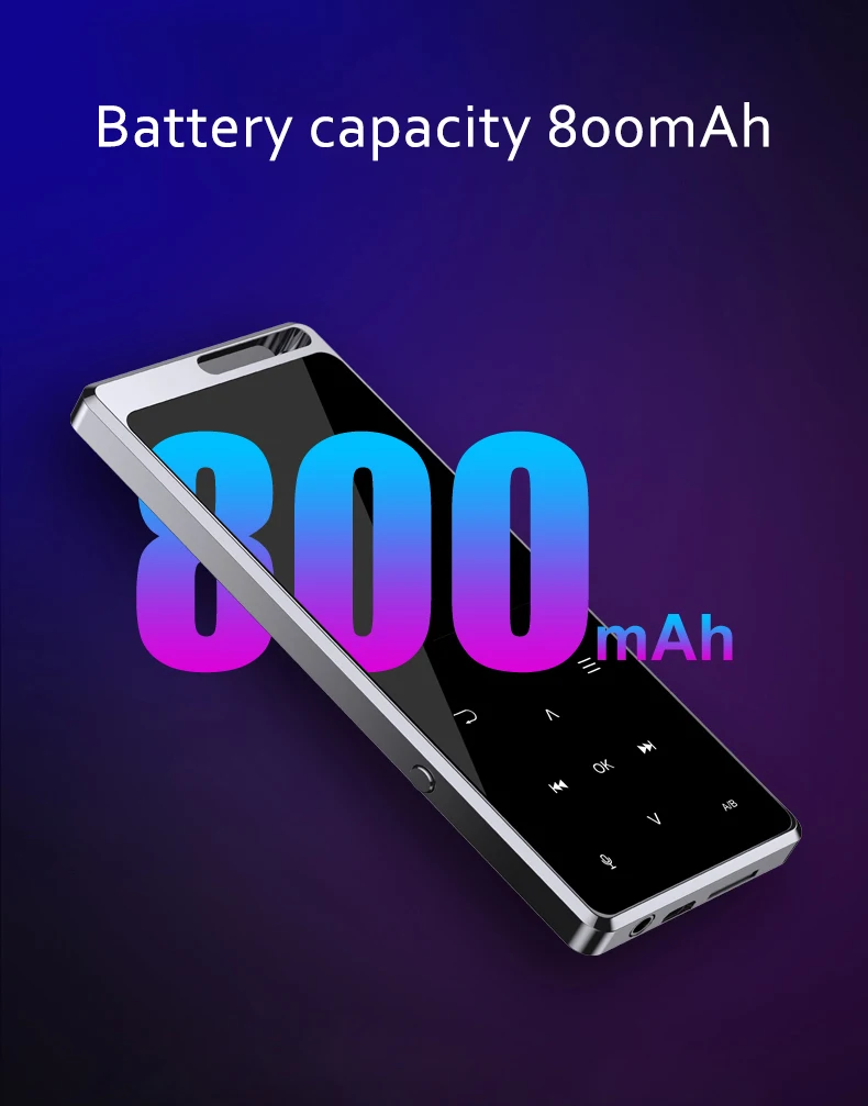 Портативный Bluetooth 5,0 MP3 2,4 дюймов сенсорный экран мини музыкальный плеер Многоязычный MP3 Радио FM поддержка 128G TF OTG электронная книга