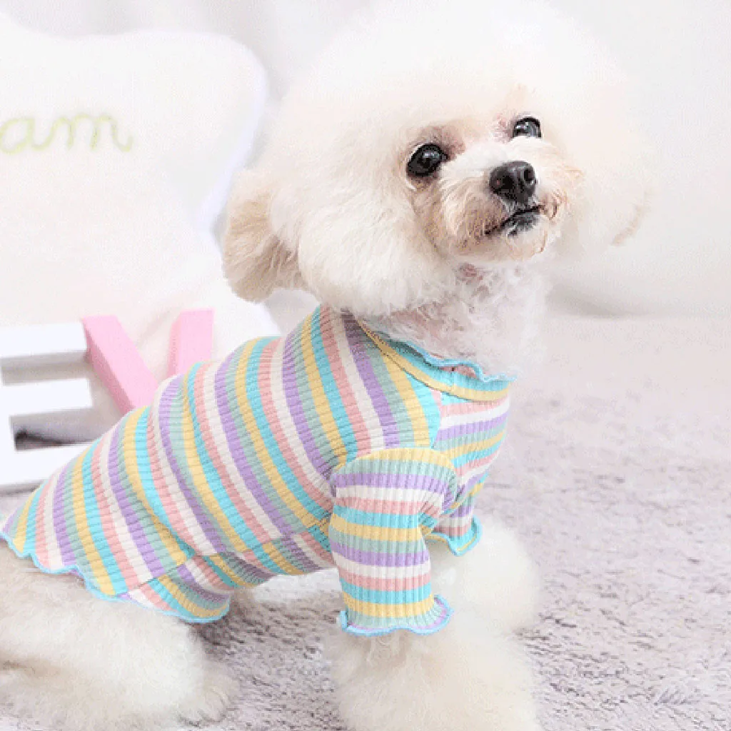 Одежда для собак, жилет для щенков, футболка, милая Радужная Пижама, зимняя одежда для домашних животных, котов, одежда для собак, джемпер, Новинка#30
