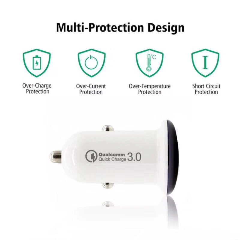 100 шт Мини Быстрое быстрое QC3.0 QC2.0 USB Автомобильное зарядное устройство для iPhone samsung S9 S10 Plus huawei P30 Быстрая Зарядка телефона автомобильное зарядное устройство