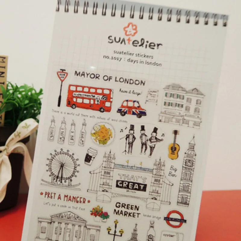 Sonia Days In London Cut Die Stickers Scrapbooking DIY Decorative Bridge Church Building Bus Post Box Patterns Hobby Crafts
