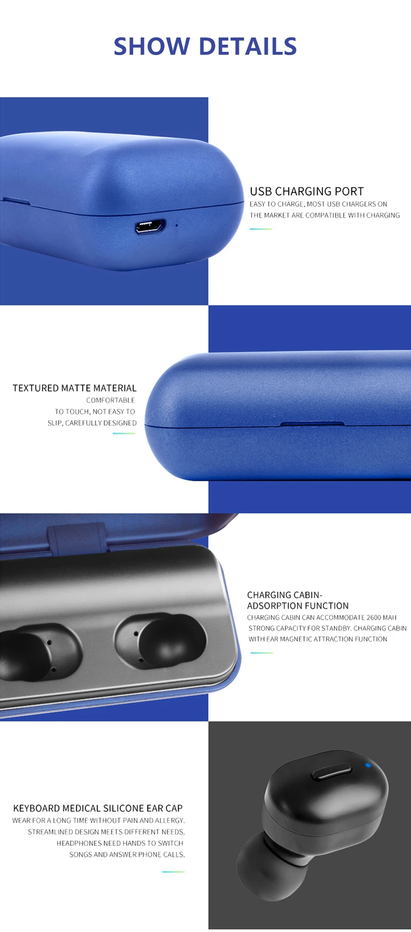Bluetooth наушники TWS T1 профессиональная гарнитура 5,0 беспроводные наушники 3D стерео громкой связи с микрофоном наушники Водонепроницаемая зарядная коробка