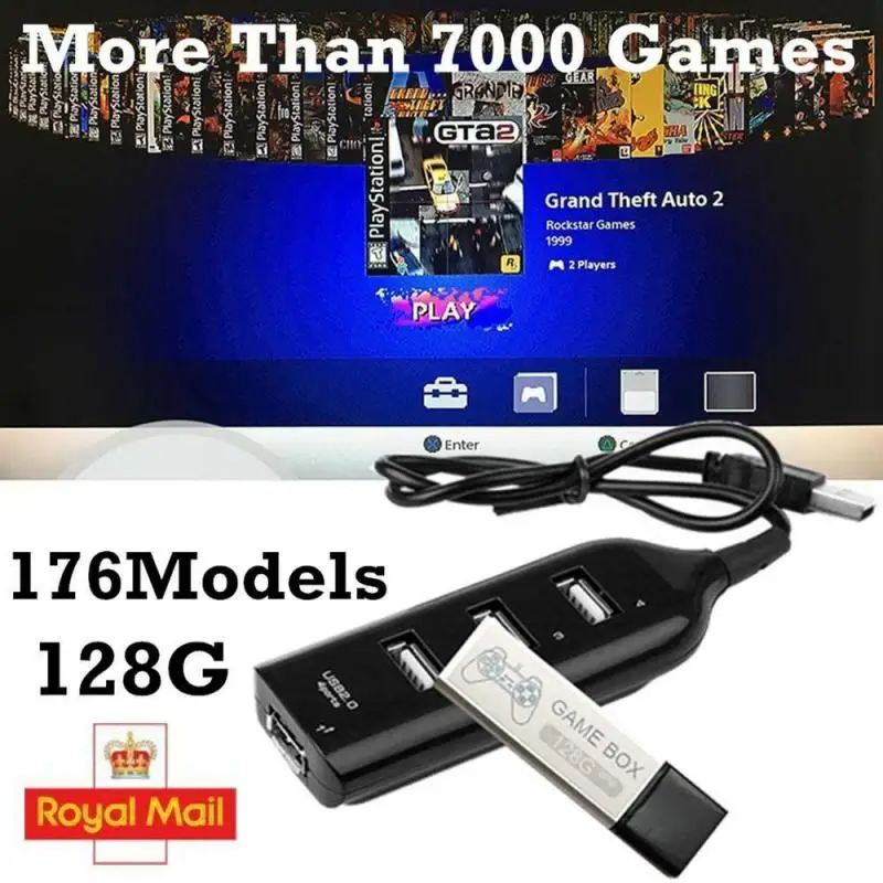 

Mini 128G Game Enhancer Plug Games Crack Head Pack Built-in 7000 Games Extended Game Pack For Playstation PS1 Game Accessories
